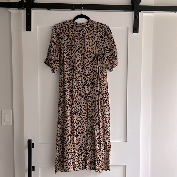 Anthropologie Leopard McKenzie Mock Neck Tunic Dress Small - Picture 2 of 6